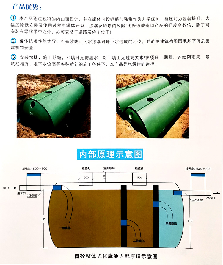 琼山玻璃钢化粪池